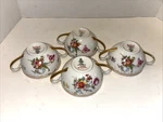 4 Tirschenreuth Old Meissen Cream Soup Bowl Set Flowers 3810 Rare. Fixed Price $37.80.
