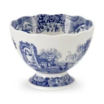 Spode Blue Italian 4.75" Footed Bowl Classic Scalloped Edge Design. Fixed Price $34.00.