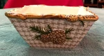 St. Nicholas Square Snow Valley 8OZ 4.5" Bowl Houndstooth Wreath Pinecone Design. Fixed Price $14.50.