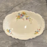 Homer Laughlin Virginia Rose Floral Oval Ivory Ceramic Platter 11" X 8". Fixed Price $10.50.