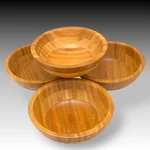 Lipper International Bamboo Wood Salad Bowls Set Of 4, 7 Inch Natural Serving. Fixed Price $19.77.