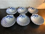 Set Of Six 6 Artland Seafood Ocean Blue Salad Bowl Shell Shaped Excellent. Fixed Price $79.99.