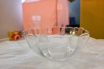 Set Of 4 - Arcoroc Clear Glass Scalloped Edge Round Bowl. Fixed Price $68.00.