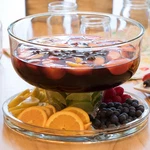 Libbey Selene 6-IN-1 Multi-use Glass Cake Server Stand Punch Bowl, Chip Dome Lid. Fixed Price $43.00.