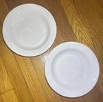 2 Corningware Dinnerware Corelle Winter Frost White 9" Wide Rim Soup Pasta Bowls. Fixed Price $29.95.