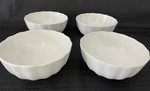 4 Roscher Bone China Scalloped White Cereal Soup Bowls 6X2.75 No Hobnail Retired. Fixed Price $90.00.