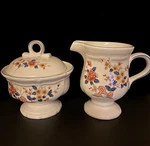 Mikasa F2014 Heritage Japonica Cream Jug & Sugar Bowl With Lid Fine China. Fixed Price $28.00.