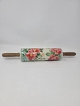 Pioneer Woman Vintage Floral Ceramic Rolling Pin Wood Handles Retired 2812DMT. Fixed Price $44.99.