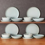 16-PIECE Mint Green Stoneware Dinnerware Set Service For 4-BOWL And Plate Dining. Fixed Price $88.49.