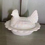Mosser Carnival Milk Glass Hen On Nest Candy Dish. Fixed Price $150.00.