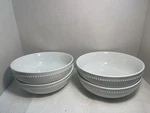 1-THRESHOLD White Beaded Salad Pasta Soup Porcelain 8 1/4 Bowls 3220. Fixed Price $20.00.