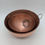 Odi Vintage Copper Round Bottom Mixing Bowl With Ring Handle, Set Of 2 8IN 10IN. Fixed Price $40.00.