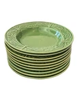 World Market/cost Plus Bordallo Pinheiro Embossed Green Dragonfly Bowl Set Of 10. Fixed Price $250.00.