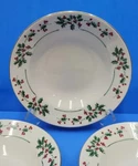 Gibson Christmas Holiday Charm Holly & Berries Soup/salad Bowls 8" Set Of 5. Fixed Price $19.98.