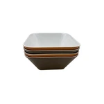 Home Everyday Melamine Square Cereal Bowls Set Of 4 Brown And Orange. Fixed Price $19.44.