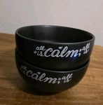 2 World Market Christmas Soup Cereal Bowls Black All Calm Bright New. Fixed Price $34.83.