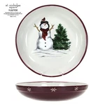 St. Nicholas Square Yuletide 24OZ 9" Soup Pasta Bowl Snowman Pine Tree Cardinal. Fixed Price $24.95.
