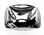 Mary Jurek Signed Square Bowl Metallic Stain Steel Chrome Finish Used 8IN 533G. Fixed Price $40.00.