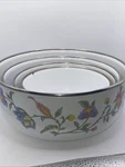 Kitchen 4 Piece Set Metal Nesting Mixing Bowls Wild Pink Flowers Mcm. Fixed Price $22.09.