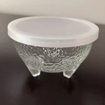 Crisa Libbey Clear Glass Pebbled Textured Footed Bowl W/lid Signed. Fixed Price $8.95.
