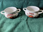 2017 Campbells Tomato Soup Bowl/crock Handle Ceramic , Pair. Fixed Price $19.99.