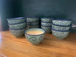 13 Fusina Tabletop Green Yellow Blue Swirl Rim Cereal/soup Bowls 6 Diam. Fixed Price $22.99.