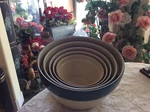 5 Vtg Over And Back Indoor Outfitters Pottery Nesting Mixing Bowls Set Colors. Fixed Price $89.95.