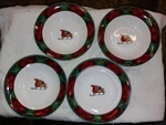 Block Father Christmas Holiday By Gear, Cereal Bowls, 7 1/4', 1995. (13P). Fixed Price $13.95.
