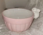 Hallmark Bowl Somebunny Needs Treat! Pink Ribbed Candy Rabbit. Fixed Price $14.95.