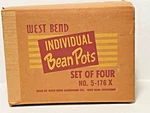 Vtg West Bend Individual Bean Pots Set Of 4 Mid Century Stoneware W/ Box. Fixed Price $34.99.