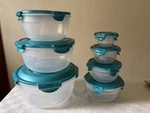 Lock 7 Piece Round Bowl W/lids. Nestable Containers Set Spearmint New. Fixed Price $21.99.