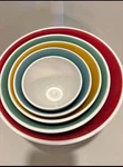Retired Martha Stewart Collection Ceramic Mixing Nesting Bowl Set Primary Colors. Fixed Price $189.00.