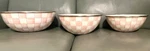 Mackenzie-childs Set Of Rosy Check Mixing Bowls 9.5", 11", 13" New. Fixed Price $295.00.
