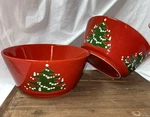 Nwot Set Of 2 Red Waechtersbach Germany Christmas Tree 9" Serving Bowls. Fixed Price $89.95.