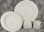 (new) Mikasa Radiance White DH100 5 Piece Serving Set 12" Platter Vegetable Bowl. Fixed Price $24.95.