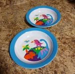 Home Accents Childrens Dinosaur Snack/cereal Bowls Set Of 2. Fixed Price $12.99.