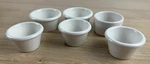 6PC Gessner White Condiment Dipping Melamine Bowls Vtg Made Usa. Fixed Price $14.99.