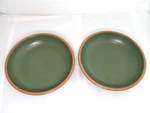 2 Green Casa Verde Bowls Terra Cotta 7.5" Pasta Soup Cereal Salad Flat. Fixed Price $24.50.