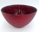 Glass Bowl 8 X 4.75 Sparkling Red Pebble Finish California Pantry Holiday. Fixed Price $19.79.