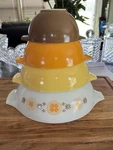 Pyrex Town & Country Cinderella Mixing Bowls. Fixed Price $270.00.