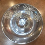 Towle Silversmiths Aluminum Chip & Dip Bowl-tray-platter Mother Of Pearl Floral. Fixed Price $15.00.