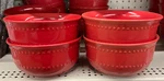 New 4PCS Royal Norfolk Ceramic Red Embossed 6" Cereal/soup Bowls. Fixed Price $39.99.