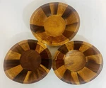 Nambe Braid Collection Individual Salad Bowls, Set Of 3, Acacia Wood - Brown. Fixed Price $50.00.