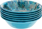 Radiance Teal Melamine 7.5" All Purpose Bowl Set Of 6 Deep Break-resistant. Fixed Price $72.18.