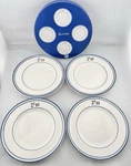 Vintage Sur Table French Bistro Appetizer Plates Set Antique Check Style Rare. Fixed Price $49.99.