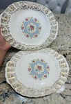 Vintage Limoges American Lyric 1K-S 384-X 2 Plates 11" Oval Floral Platter.. Fixed Price $40.00.