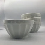 Set (4) Lauren Ralph Hayden Bowls Cereal/ Soup 6" Light Gray Ribbed New. Fixed Price $57.97.