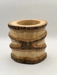 Mango Wood Utensil Vase With Bark Accent Food Safe Enrico Made In Thailand. Fixed Price $29.00.