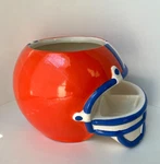 Elements Orange & Blue Ceramic Chip Dip Football Helmet Server *no Top/lid*. Fixed Price $39.99.