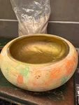 Vtg 1969 Smudge Bowl Signed By Artist Jr Orange/yellow/green Gold Interior. Fixed Price $16.99.